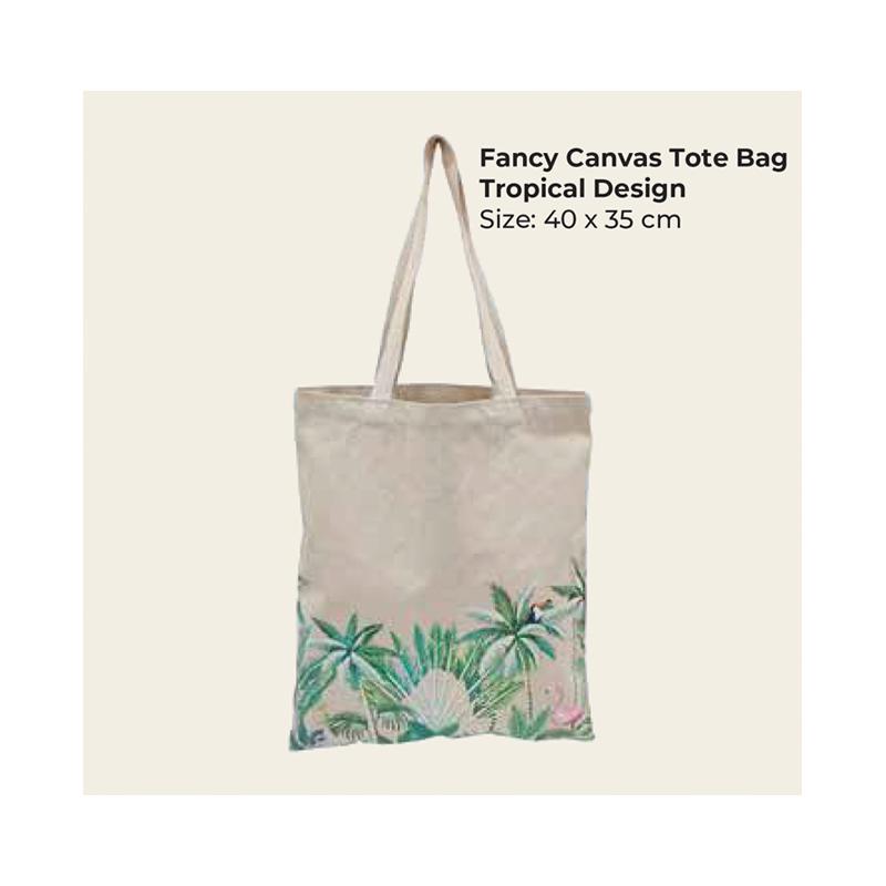 Fancy Canvas Tote Bag  Tropical Design